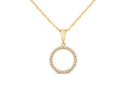 10KT Yellow Gold Circle Necklace