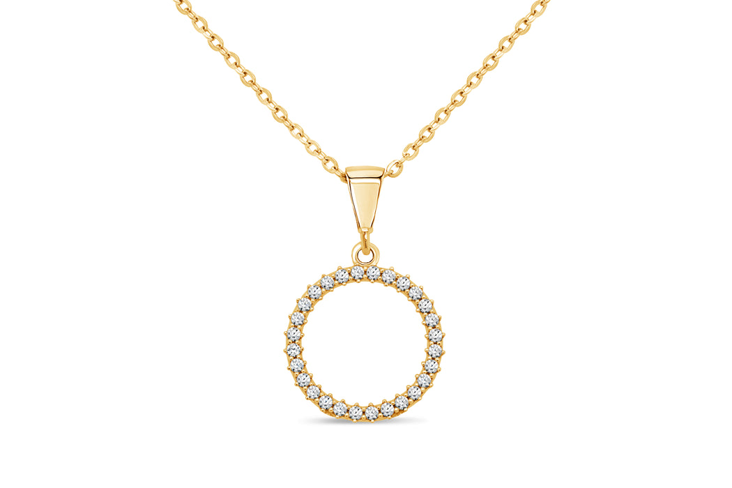 10KT Yellow Gold Circle Necklace