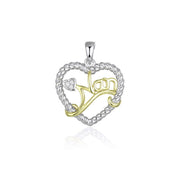 Casablanca Sterling Silver Two-Tone Nan Heart Necklace