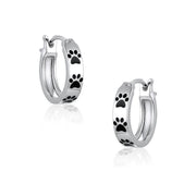 Sterling Silver Paw Print Earrings