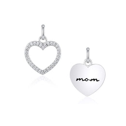Sterling Silver Mom Heart Necklace