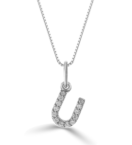 White Gold Diamond Necklace: U