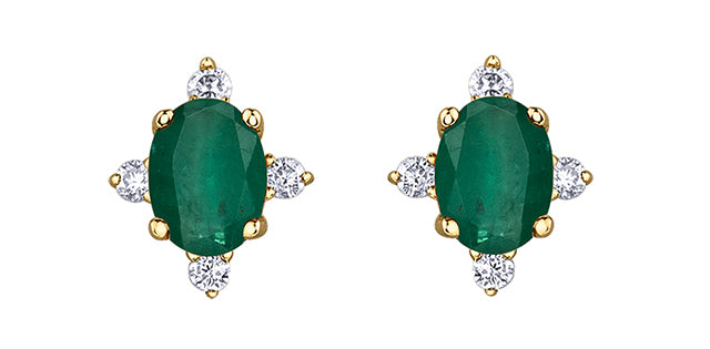 Diamond & Emerald Gemstone Earrings