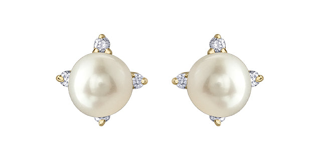 Diamond & Pearl Gemstone Earrings