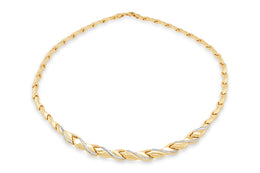 Two Tone Yellow and White Gold Necklace