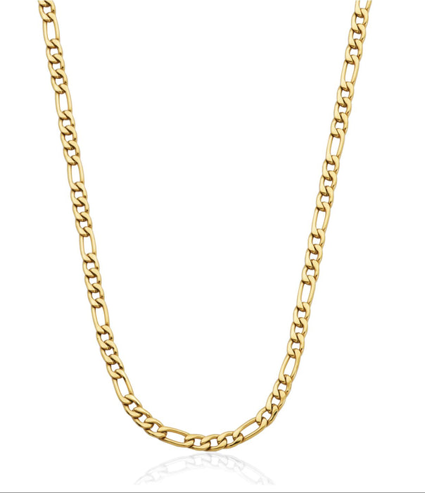 4.5mm Steelx IP Yellow Gold Stainless Steel Figaro Chain