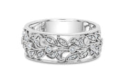 .20CT White Gold Diamond Filagree Leaf Ring