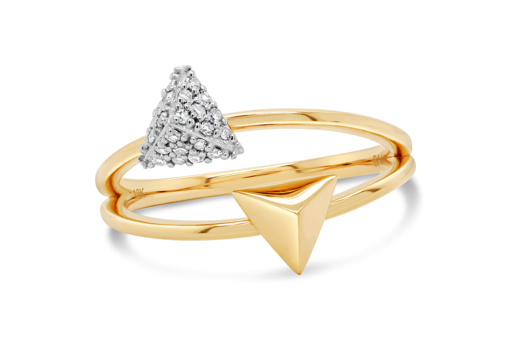 .12CT Yellow Gold Diamond Dual Fashion Ring