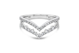 .50CT White Gold Diamond V Ring