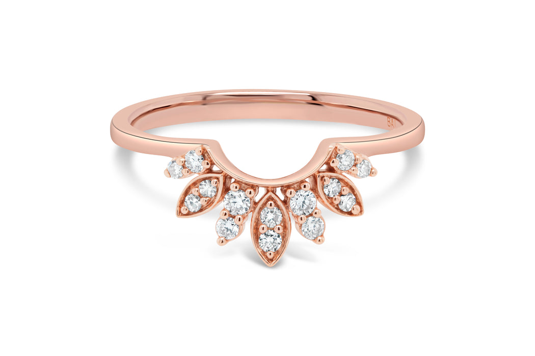 .15CT Rose Gold Flower Diamond Ring