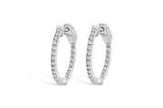 10KT White Gold Diamond Hoop Earrings