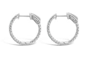 10KT White Gold Diamond Hoop Earrings