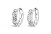White Gold Pave .75CT Diamond Huggie Hoop Earrings