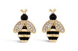 Yellow Gold Bumblebee Earrings