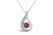 .08CT Diamond & Ruby Necklace
