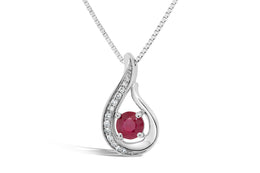 .08CT Diamond & Ruby Necklace