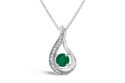 .08CT Diamond & Emerald Pendant