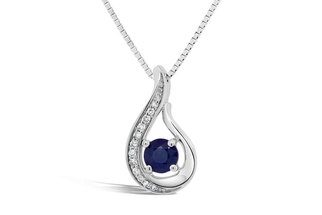 .08CT Diamond & Sapphire Pendant