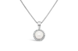 .10CT Diamond & Pearl Necklace
