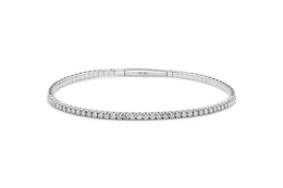 1.00CT Diamond White Gold Bangle Bracelet