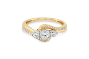 .33CT Diamond Trinity Ring: Yellow Gold