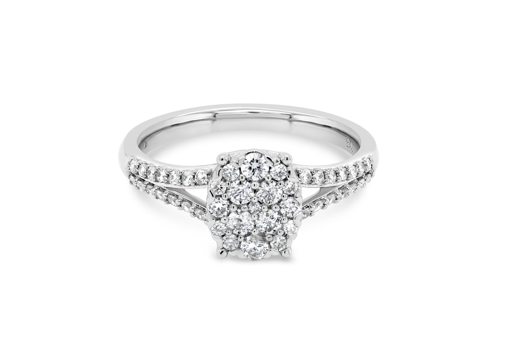 .50CT Oval Diamond Cluster Ring
