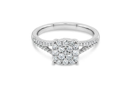 .50CT Diamond Cushion Cluster Engagement Ring