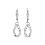 Elle Sterling Silver Ovation CZ Drop Earrings