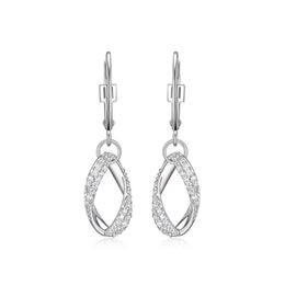 Elle Sterling Silver Ovation CZ Drop Earrings