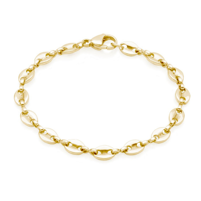 Steelx Stainless Steel Yellow Gold-Tone Puffy Link Bracelet