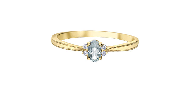 Diamond & White Topaz Gemstone Ring