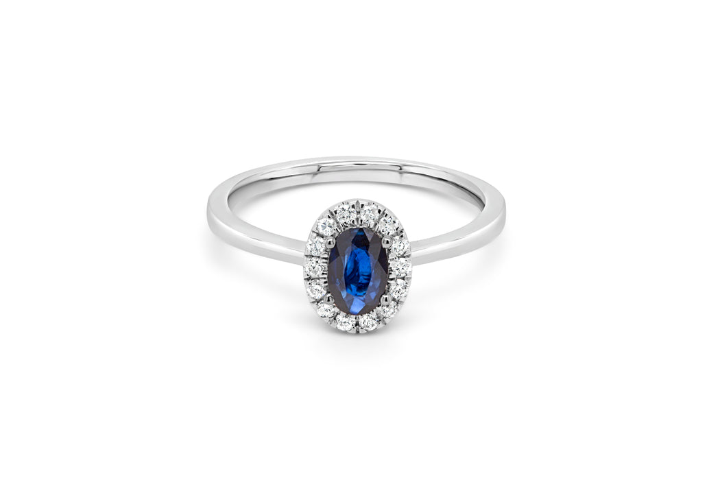 .14CT Diamond & Sapphire Halo Ring