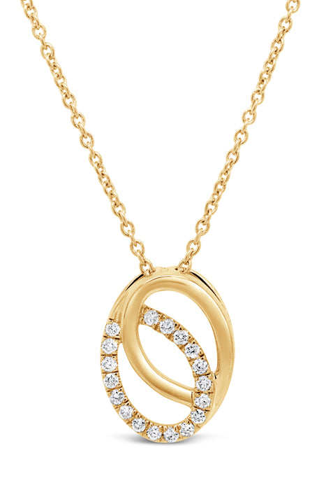 .13CT Double Circle Gold Necklace