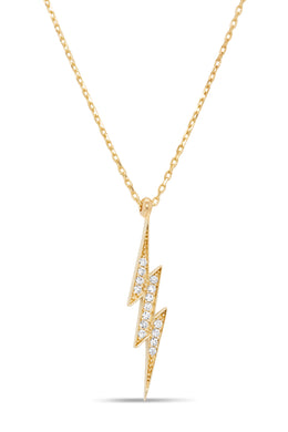 Yellow Gold Lightning Bolt Necklace