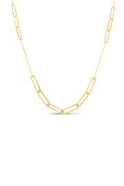 Yellow Gold Paperclip Necklace