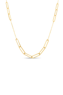 Yellow Gold Paperclip Necklace