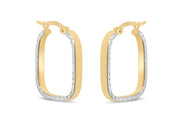 Yellow Gold Diamond Cut Hoop Earrings