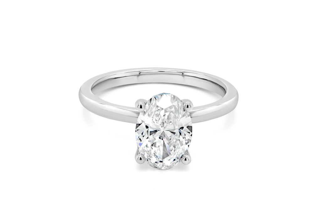 2.01CT Lab Grown Oval Engagement Ring