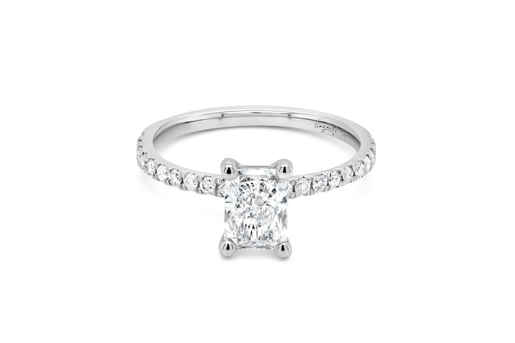 1.24CT T.D.W Lab Grown Radiant Cut Engagement Ring
