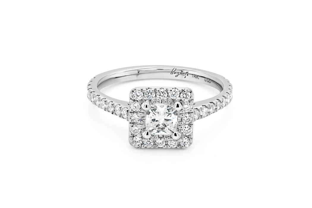 .40CT T.D.W Lab Grown Princess Cut Engagement Ring