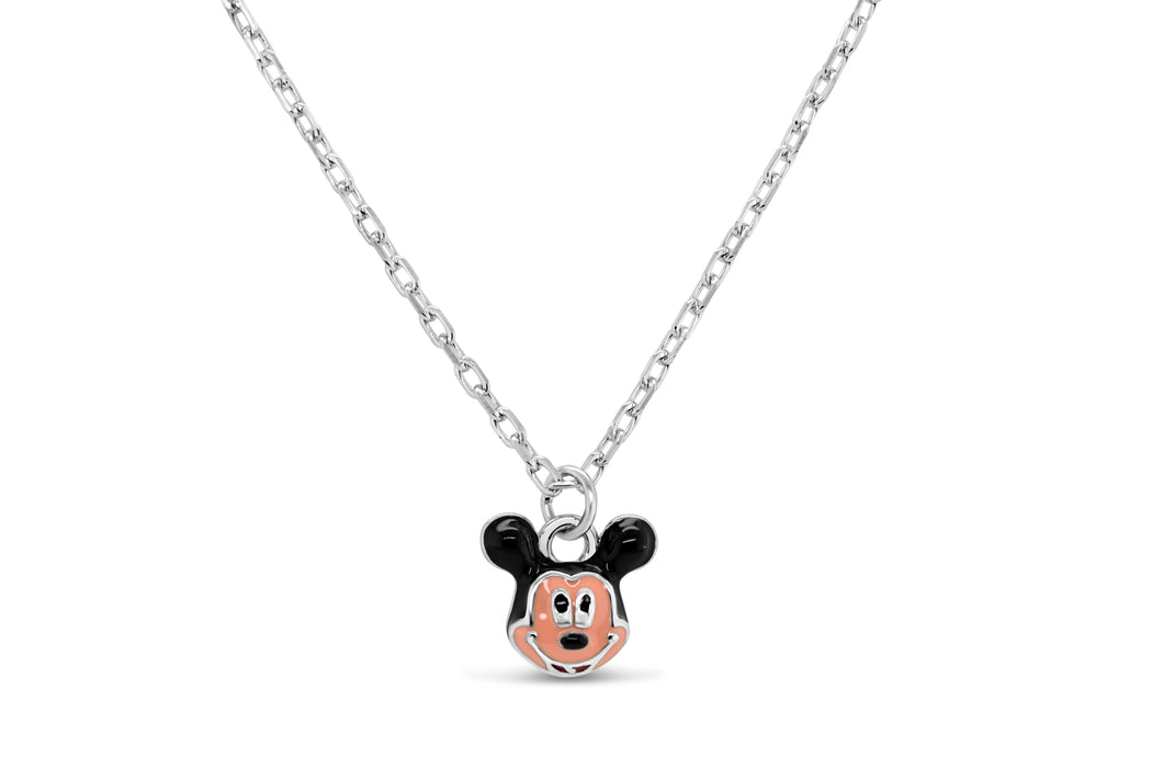 Sterling Silver Mickey Mouse Cartoon Necklace