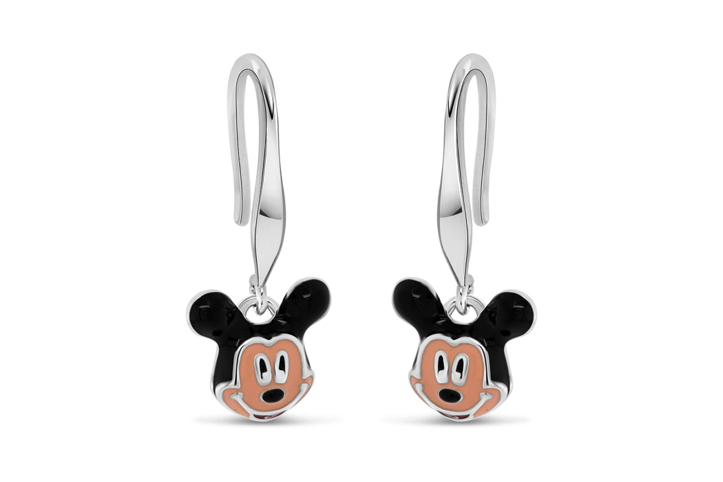 Silver Mickey Mouse Dangle Earrings