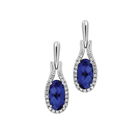 .43CT Lab Grown Diamond & Sapphire Earrings