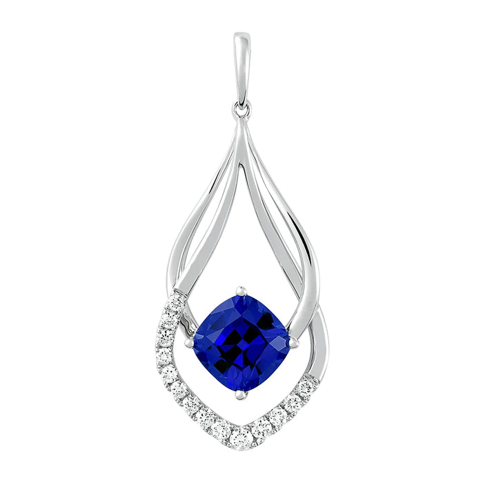 .21CT Lab Grown Diamond & Blue Sapphire Pendant