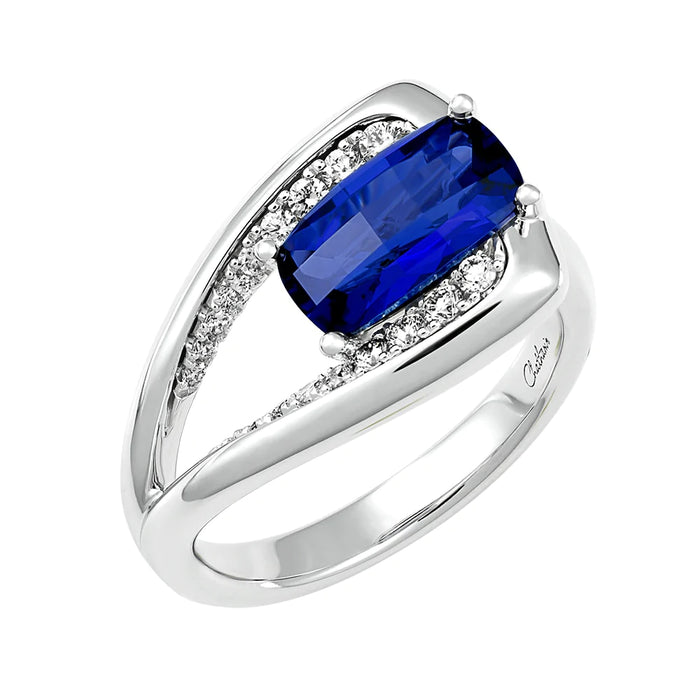 .23CT Lab Grown Diamond & Blue Sapphire Ring
