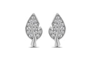 Casabalnca Sterling Silver Leaf Stud Earrings
