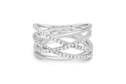 10KT White Gold .50CTW Diamond Criss Cross Ring