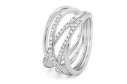 10KT White Gold .50CTW Diamond Criss Cross Ring