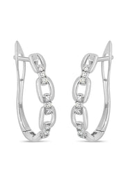 .20CT Diamond & Knot White Gold Hoop Earrings