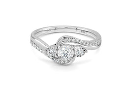 .33CT Diamond Trinity Ring: White Gold